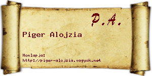 Piger Alojzia névjegykártya